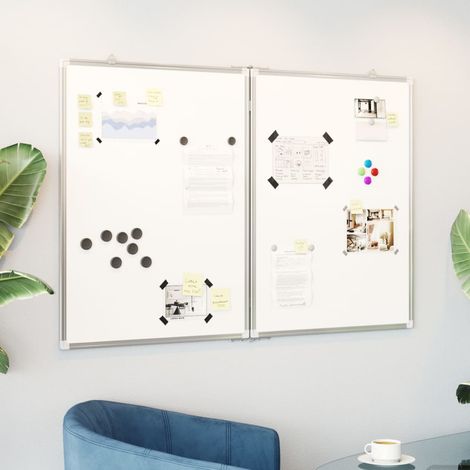 Magnetisches Whiteboard Klappbar 100x80x1,7 cm Aluminium vidaXL