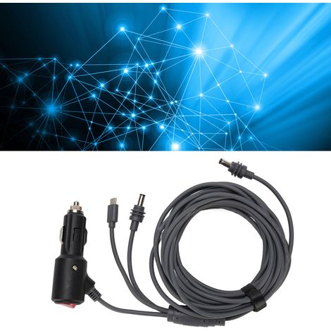 3-in-1 Satelliten-Stromkabel – USB-C, 12–20 V DC, Zigarettenanzünder – 5 m (16,4 ft) wasserdichtes PVC-Verlängerungskabel für Satellitenschüsseln (1/5)