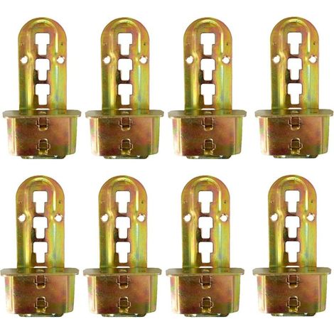 Betthalterungen, verstellbare Metallbetthalterungen, Befestigungswinkel für Lattenroste und deren Mittelstrebe, Möbelverbinder, Chromgelb, 8er-Set (1/5)