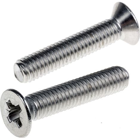 Vis à métaux RS PRO M6 à tête Fraisée Pozidriv en Acier Inoxydable, 30mm ( Prix pour Sachet de 50 )