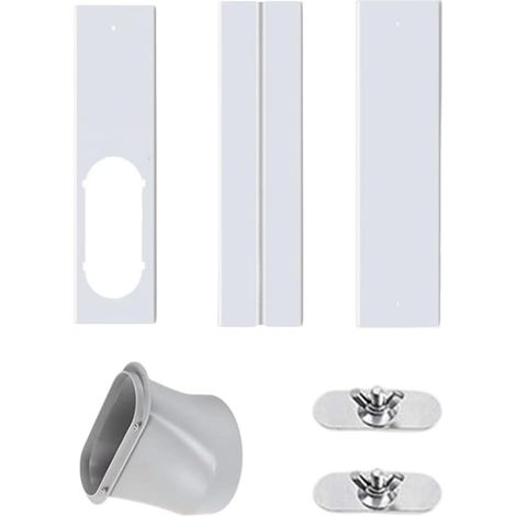 Fensterdichtungsset für mobile Klimaanlagen, verstellbare PVC-Fensterplatte mit 15-cm-Schlauchadapter, Abluftschlauch, Fensteröffnung für Rollläden und Fenster