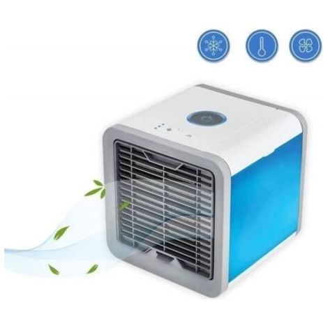 3 en 1 Mini Climatiseur Humidificateur Refroidisseur USB Ventilateur d'air Froid Portable avec LED pour Maison Bureau Camping