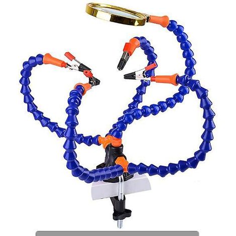 support Multifonction Troisime Main Secourable, Travaux D'lectronique Et De Soudure (pince  Pincer De 5 Cm, Mains Souples Flexibles Avec Une Loupe (1/5)