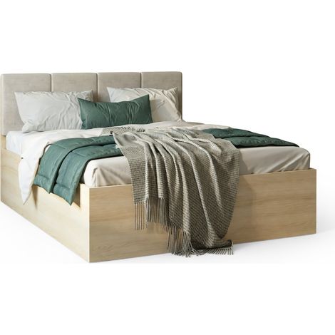 Cama Nolcala 114 , Doble, 160x200, Tapiz, Aglomerado laminado, Somieres, 165x205x105cm