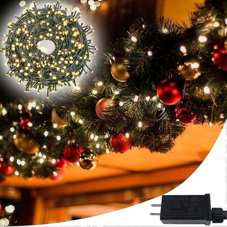 Guirlande lumineuse extensible Heilwiy pour l'extérieur et l'intérieur, -25 m (82 pi), 200 LED blanc chaud ultra-lumineuses, étanche (1/5)