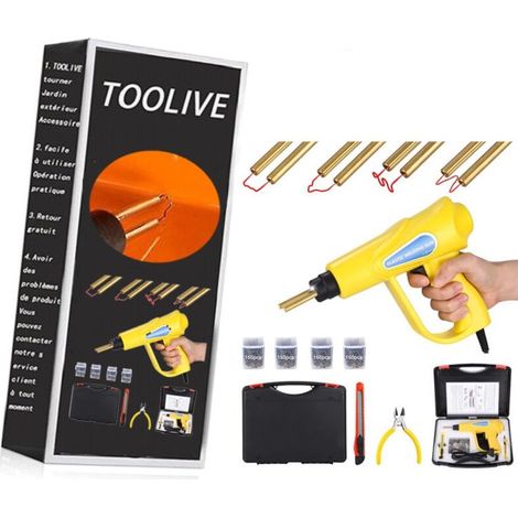 Machine à souder le plastique 70W, kit de réparation de soudure plastique avec 600 agrafes, kit de réparation de pare-chocs, agrafeuse à chaud, machine à souder le plastique (jaune) (1/5)
