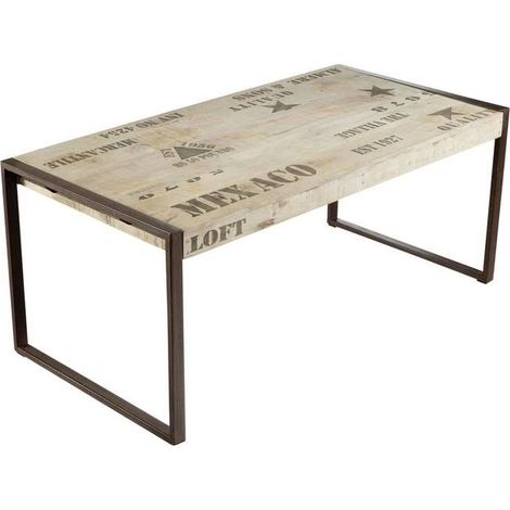 Esstisch Mango 160x90x76 natur bedruckt FACTORY 116