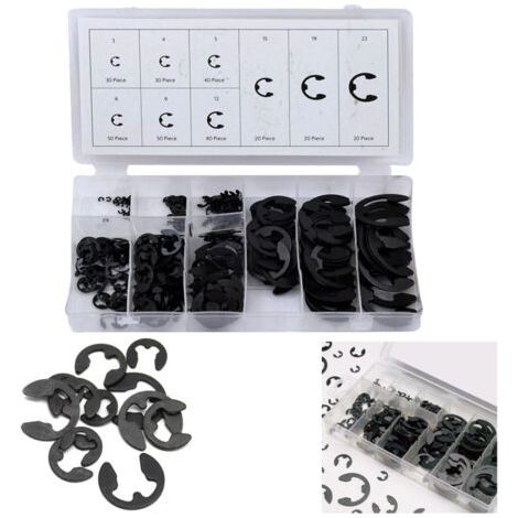 Anneaux à Ressort Kit 300 Pcs Assortis Anneaux à Ressort Rondelles E-clips (1/5)