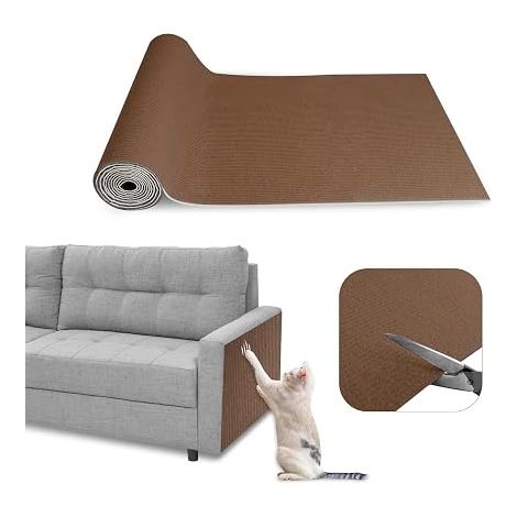Cat Scratching Pad 40 x 200 cm Self-Adhesive Cat Scratching Pad for Sofa Scratching Board Removable Scratching Pad Protect Furniture Brown (1/5)