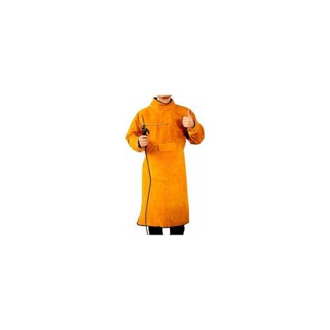 Beijiyi – Tablier de protection en cuir de vache ignifuge – Résistant à la chaleur et aux éclaboussures – Ajustement avec boucle élastique – 41x21in