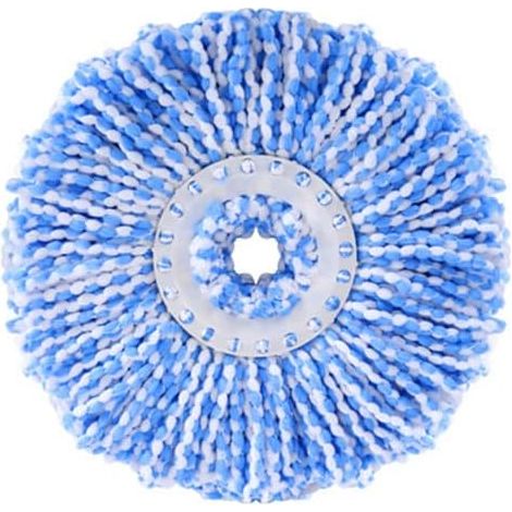 Têtes Microfibre Balai Rond Têtes Mop Rotation à 360 pour Nettoyage des Sols (Diamètre 16 cm, bleu)