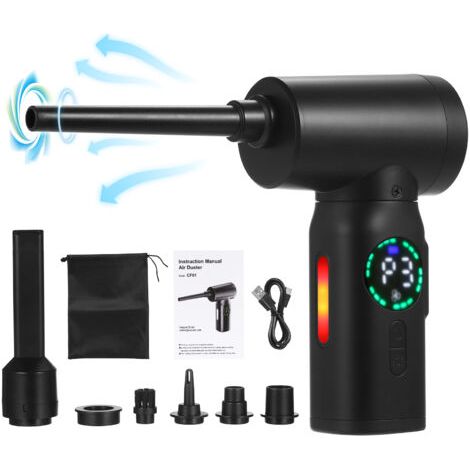 Pair - Comprime-air-abstant - nettoyeur avec moteur à brosse à écran numérique, 100W 7500mAh Air électrique Dusters Nettoyer Duster Remplacement (1/5)