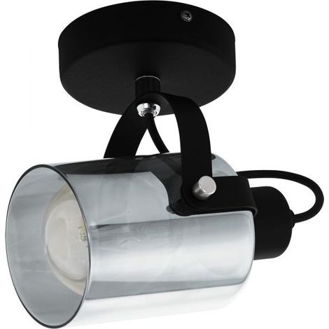 Foco Orientable Black Spot Cristal Ahumado Cilindro Berregas Eglo