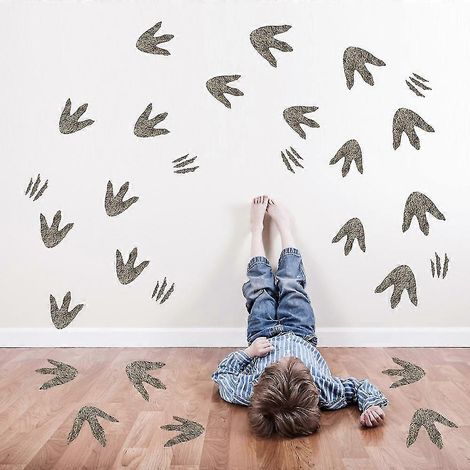 1 autocollant mural empreinte de dinosaure, décoration murale compatible avec chambre, salon et cuisine. (1/5)