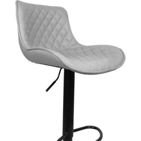 SiFree® Chaise de bar 2cps Chaise haute Hauteur réglable 83-103cm PU Motif diamant (gris clair) (1/5)