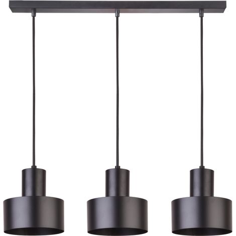 Lampada a sospensione nera minimalista Rif 3xE27 15W Sigma