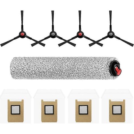 Rouleau Lingette de lavage Brosse latérale Sac à poussière Compatible avec Eufy Omni E25/E28 Pièces pour aspirateur de remplacement Sacs Accessoires (1/5)
