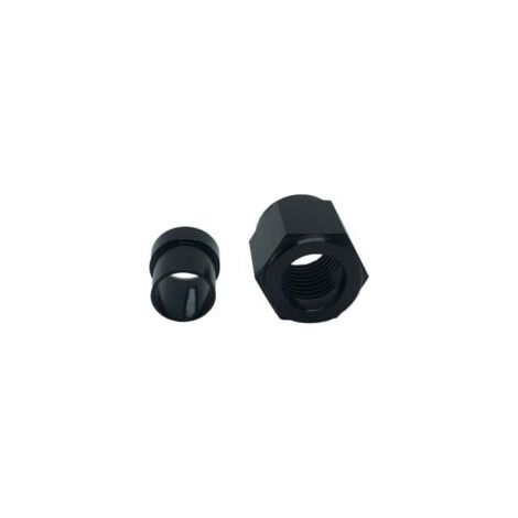 6AN Female Tube Nut and Sleeve Aluminum Hardline Fitting for 3/8 inch Tube Hose Line Adapters Black - Crezuo