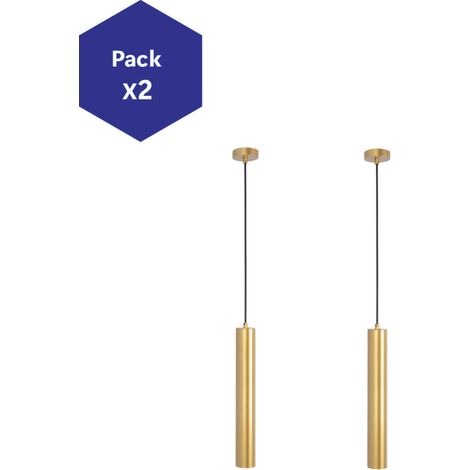 Pack de2 Lampes Suspendues de Plafond en Aluminium 40cm GU10 40W IP20 230V
