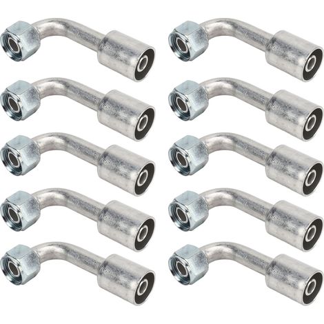 Lot de 10 connecteurs à angle de 90° pour systèmes de climatisation automobile, connecteurs en aluminium, type universel. (1/5)