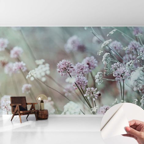 Carta da parati adesiva - fotomurale - facile da applicare - per la soggiorno - camera da letto - Fiori di campo 416x254 cm (1/5)