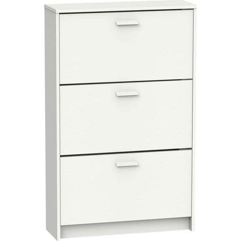 Zapatero 3 trampones Toledo en blanco. 74cm(ancho) 119.5cm(altura) 25cm(fondo) (1/5)