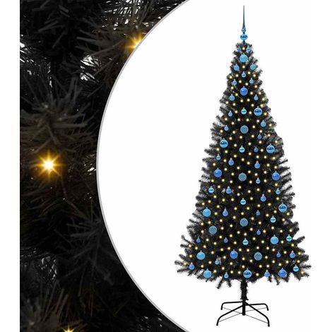 Albero di Natale Albero natalizio Albero festivo con 300 LED con supporto Nero 210 cm PVC (1/5)