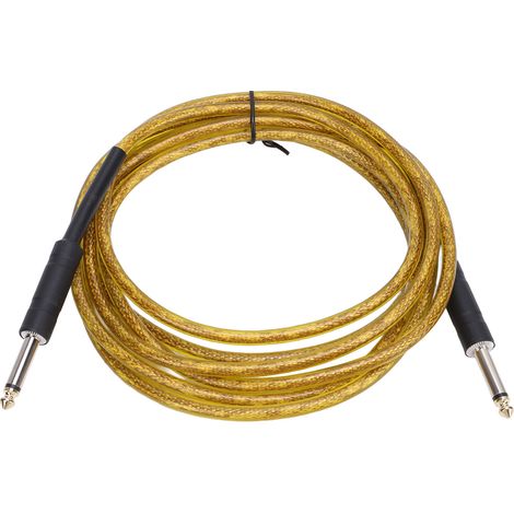 Câble pour guitare 6,35 mm en PVC souple à tête droite, réduction du bruit, pour basse électrique, jaune, 3 m / 9,8 pi (1/5)