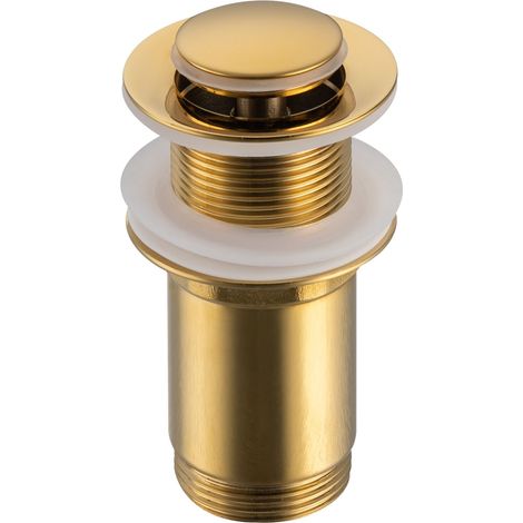 Balneo Bonde clic-clac sans trop-plein, pour lavabo, finition gold, laiton (1/5)