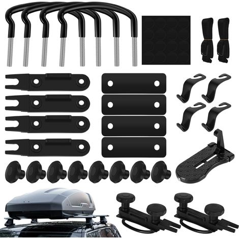 4 x roof box fasteners, U-shaped roof box fasteners, roof box mounting brackets, universal roof box mounting brackets, roof box mounting brackets (1/5)