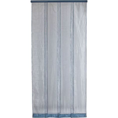 Rideau de porte moustiquaire gris 100 x 220 cm en polyester – protection efficace contre les insectes – installation facile (1/5)