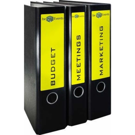 Ordnerrückenetikett ultragrip breit/kurz 61 x 192 mm (B x H) selbstklebend ohne Griffloch gelb 80 Etik./Pack. (1/5)