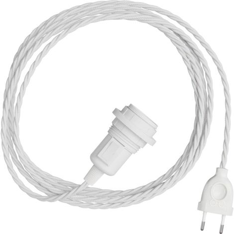 Creative Cables - Abat-jour torsadé serpent - Lampe à brancher avec câble en tissu tressé (1/3)