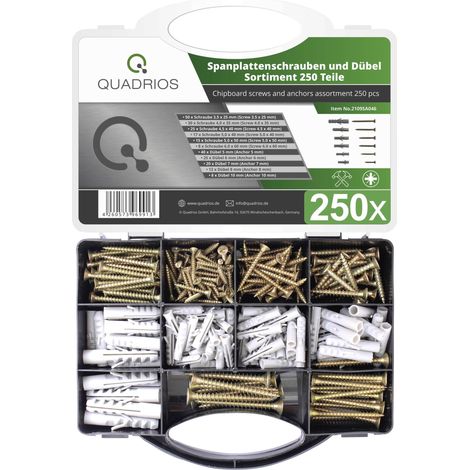 QUADRIOS 2109SA046 2109SA046 ASSORTIMENT DE VIS POUR PANNEAUX DAGGLOMÉRÉ 25 PC(S) (1/5)