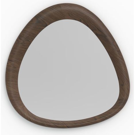 Miroir organique en placage noyer, D100 cm - Yoko (1/5)
