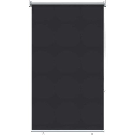 Store enrouleur, résistant aux UV, gris anthracite, 100 x 140 cm, fibre de polyester (1/5)