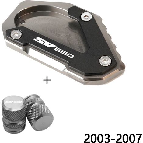 (Combo-Titane) Compatible avec les motos SUZUKI SV650S (2003-2007) : béquille latérale, extension, support, bouchon de valve de pneu. Maxpower (1/4)