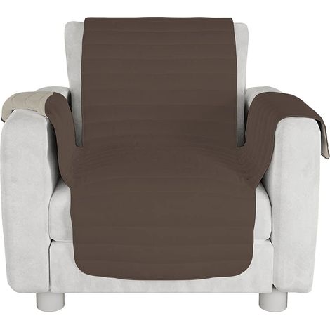 Italian Bed Linen Copridivano bicolore in microfibra TRENDY, Marrone/Panna, 1 Posto (1/4)