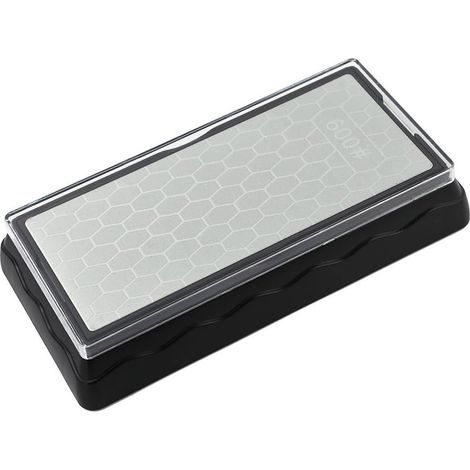 Pierre à aiguiser pour couteaux, pierre à aiguiser diamantée double face - Grain fin/grossier (600/1200) (1/5)