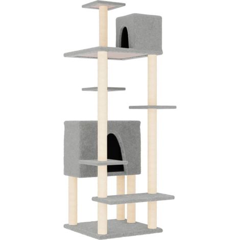 Arbre à chat avec griffoirs en sisal Gris clair 154 cm