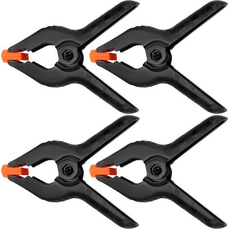 4 Stück 8cm Federklemmen, schwarze Federklemmen aus Nylon-Kunststoff, für DIY-Projekte, Fotostudios