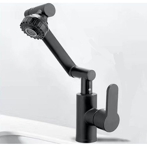 Flexible Robinet Cuisine – Rotation 1080°, 2 Modes – Avec 2 Flexibles 60 cm – Noir (1/5)