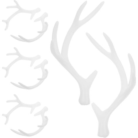4 Paires Serrage-tête de Cerf en Plastique Blanc, Lot de Noël (1/5)