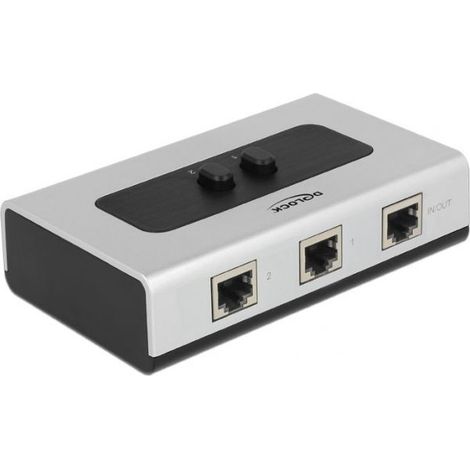 DeLOCK Delock 87673 - RJ-45 - 1000 Mbit/s - Noir - Gris - Plastique - 68 mm - 112 mm (87673) (1/2)