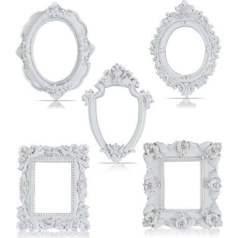 Set mit 6 kleinen, transparenten Bilderrahmen im Barockstil. Mini-Fotorahmen zum Selbstzusammenbauen zur Dekoration Ihres Handys.