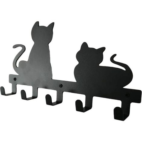 Crochet de chat de dessin animé créatif tenture murale personnalisée corde de chat noir crochet de fer manteau de chat noir et crochet de chapeau,HANBING (1/5)