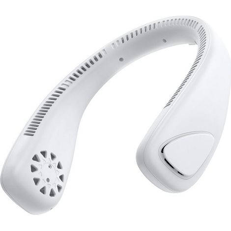 Ventilateur de cou portable de 8 pouces, 3 vitesses, batterie de 2000 mAh, idéal pour une utilisation en extérieur et des activités de plein air. (1/4)