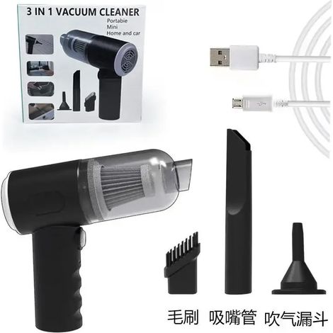 Aspirateur eau et poussière sans fil 2 en 1 (noir) avec aspiration puissante pour voitures (1/5)
