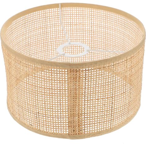 Rattan Lampenschirm mit Stoff und Clip, Stehlampe, Leuchte, Deckenleuchte für Tisch, Wand, Decke