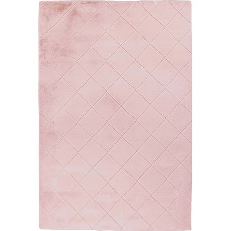 Tapis rose ultra doux à motif gaufré intérieur - 150 x 80 cm (1/5)